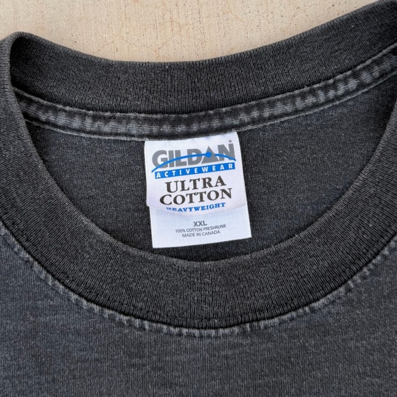 Vintage Biker Trash Caution Pocket T-Shirt Faded Black Size XXL Y2K Motorcycle - Picture 3 of 5